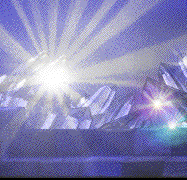 Image of crystals reflecting rays of sunlight representing joy and wholeness.