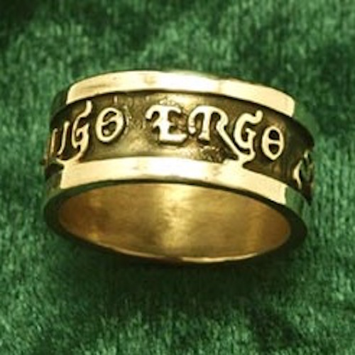 Diligo Ergo Sum Ring in 14k Gold